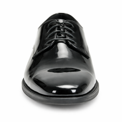 Mens Black Shiny Dress Shoe - Lace-up Style Secure and Adjustable