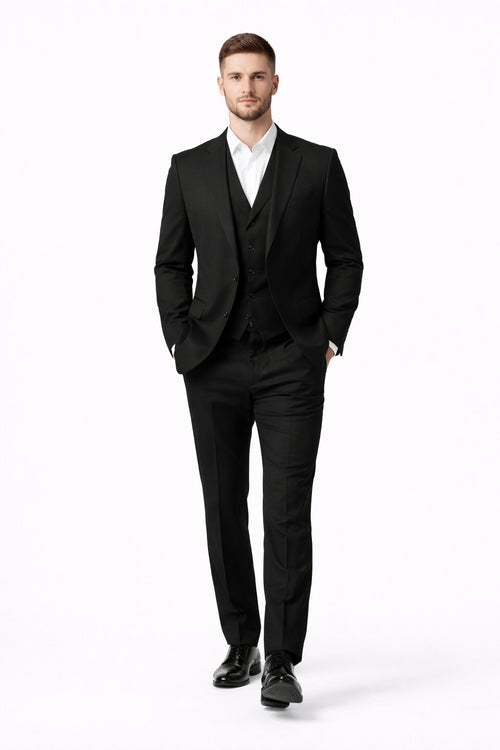 Porto Slim Fit, Pure Wool Suit & Vest by Tiglio Luxe TIG1036