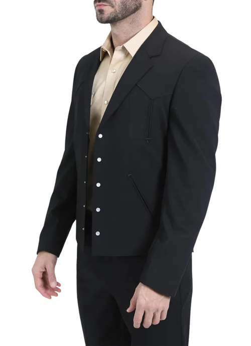 Black Western Suit Set for Men ā Stylish Formal Wedding and Business Suit