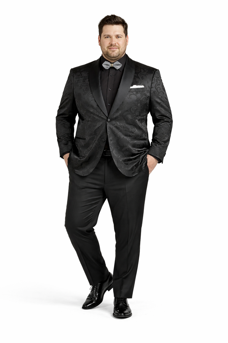 Mens Blazer - Paisley Sport Coat - Black Prom 2026 Tuxedo Dinner Jacket Blazer