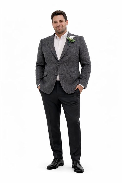 Mens Blazer Tweed Blazer Herringbone Wool Blazer - Z-Gray Mens Navy Tweed Jacket - Winter - Fall Fabric Tweed Pattern Wool Fabric