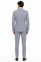 Men’s Blue Plaid 3-Piece Tailored Fit Suit with Vest