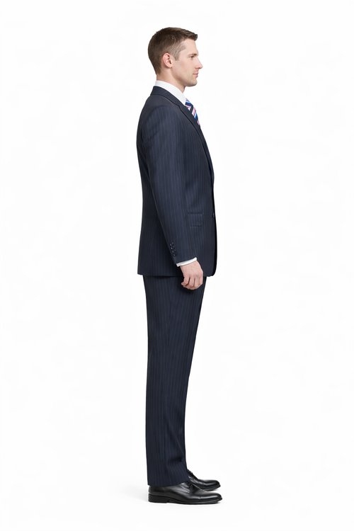 Men’s Blue Wool Suit – Classic Fit, Premium Fabric, Designer Style, All Sizes Available