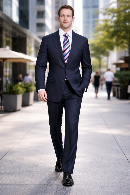 Men’s Blue Wool Suit – Classic Fit, Premium Fabric, Designer Style, All Sizes Available