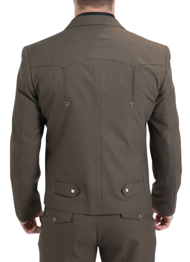 Men’s Brown Western Suit Set – Classic 2 Piece Formal Suit for Weddings and Business