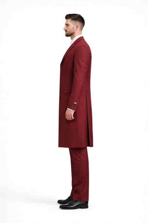Mens Classic Vest Zoot Suit in Burgundy