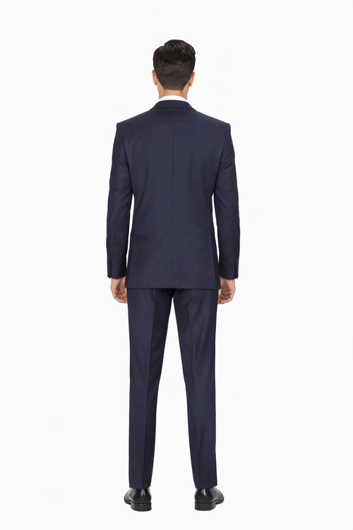 Mens Cheap Blue Suit Slim Two Button Navy Suit