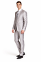 Mens Cheap Grey Suit Mens 2 Button Peak Lapel Shiny Sharkskin Suit in Silver Grey