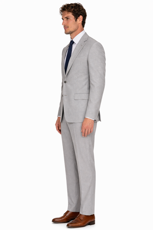 Mens Cheap Grey Suit Mens Modern Fit Summer Wedding Suit Light Grey