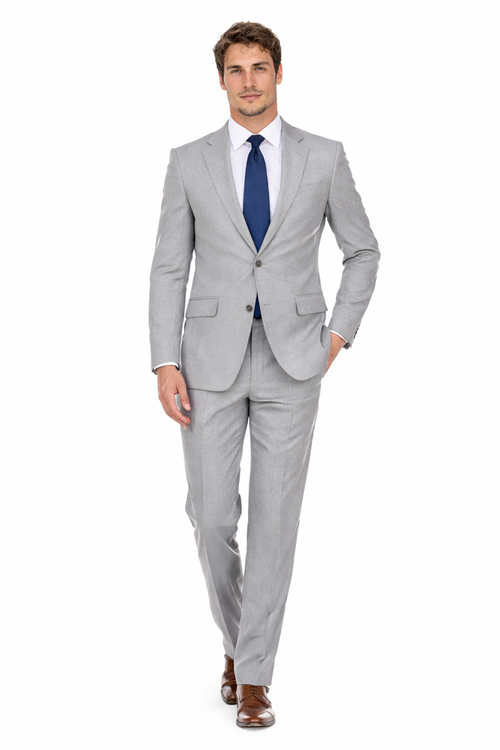Mens Cheap Grey Suit Mens Modern Fit Summer Wedding Suit Light Grey