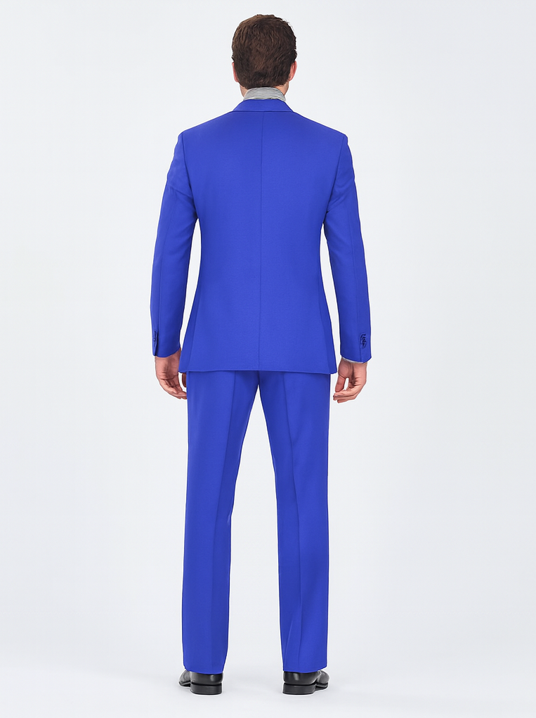 "Classic Fit Men's Three-Button Poplin Suit in Royal Blue"