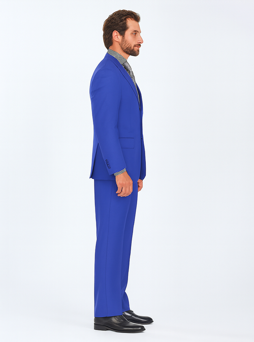 "Classic Fit Men's Three-Button Poplin Suit in Royal Blue"