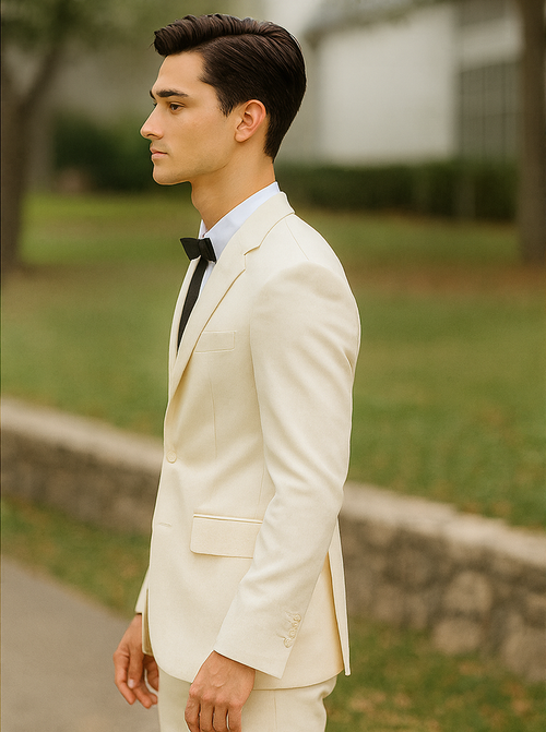 Mens Colonel Sanders White Single Breasted Suit Besom Costume