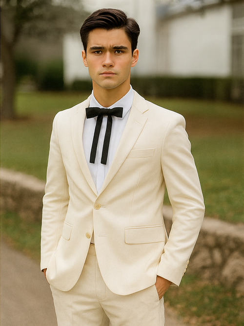 Mens Colonel Sanders White Single Breasted Suit Besom Costume