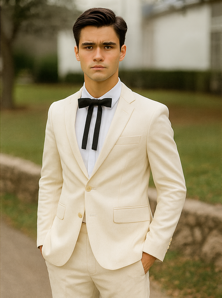 Mens Colonel Sanders White Single Breasted Suit Besom Costume