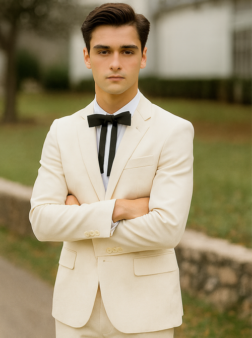 Mens Colonel Sanders White Single Breasted Suit Besom Costume