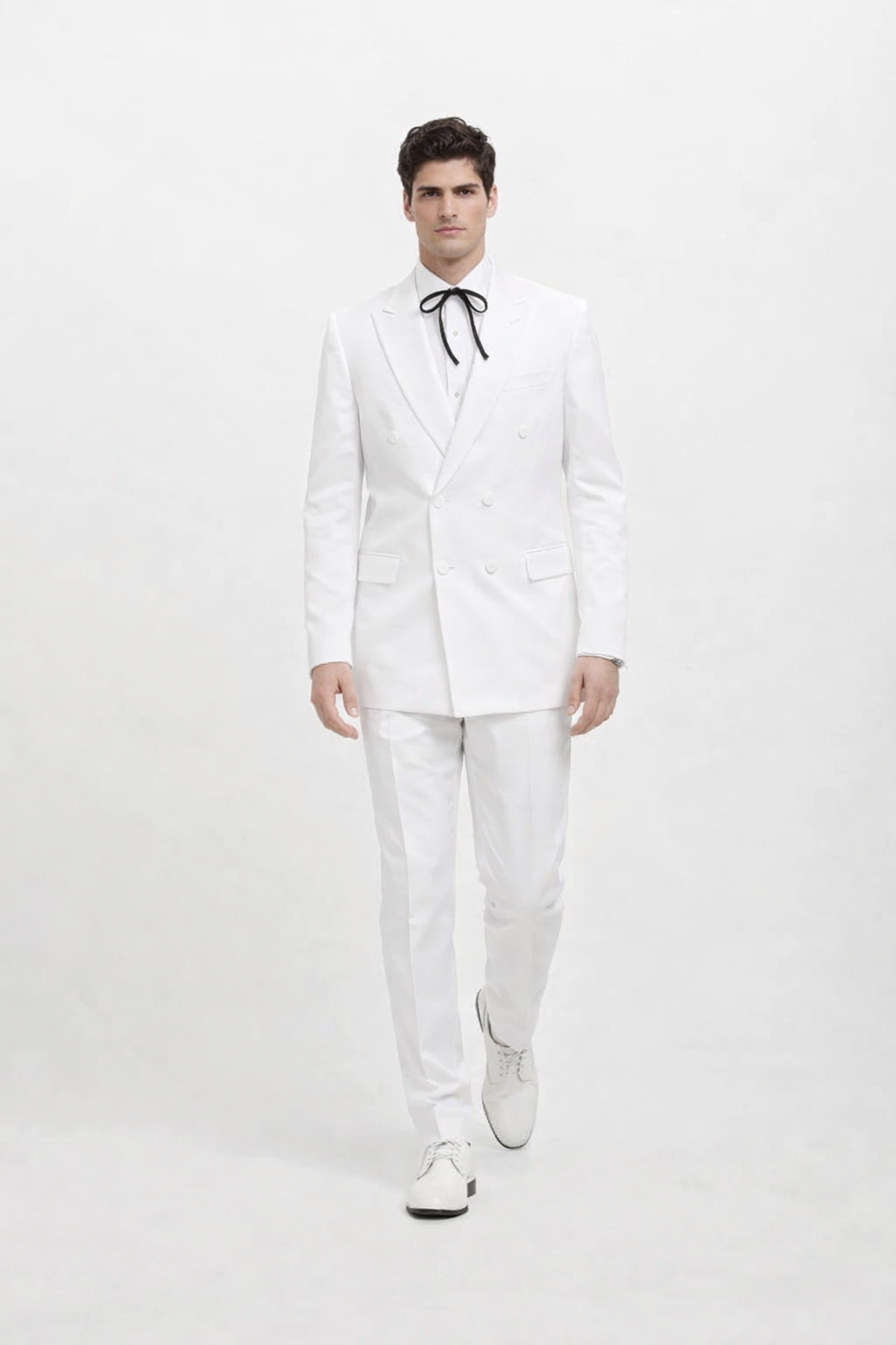 Mens Colonel Sanders White Double Breasted Suit Besom Pocket Costume