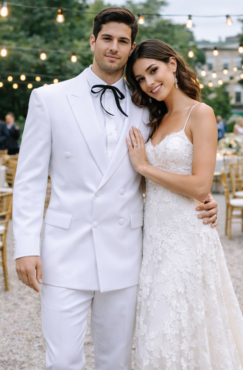 Mens Colonel Sanders White Double Breasted Suit Besom Pocket Costume