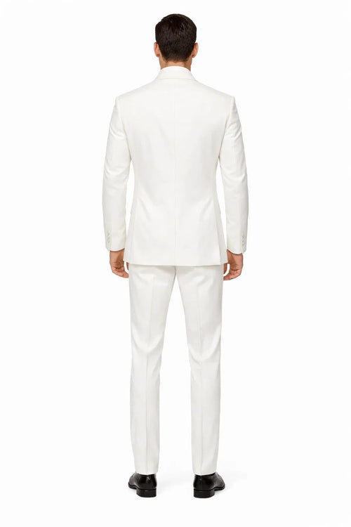Mens Colonel Sanders White Double Breasted Suit Chest Pocket Costume