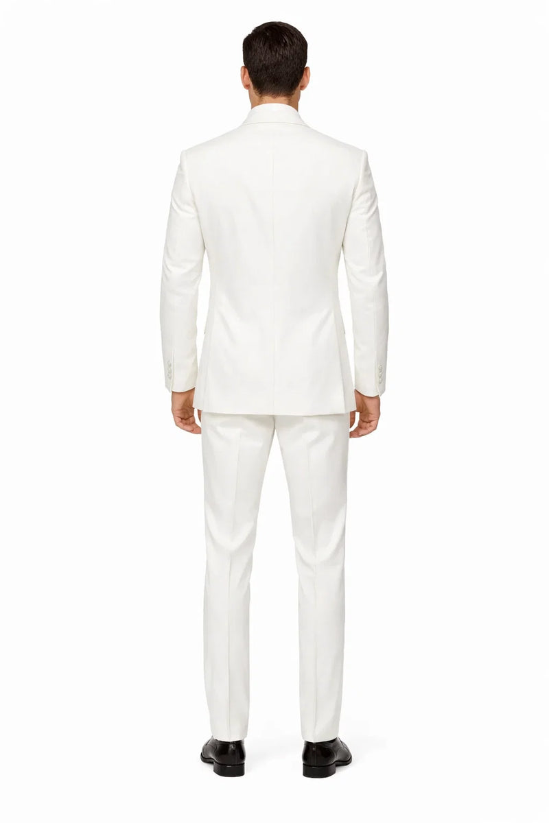 Mens Colonel Sanders White Double Breasted Suit Chest Pocket Costume