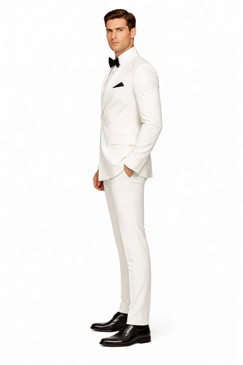 Mens Colonel Sanders White Double Breasted Suit Chest Pocket Costume