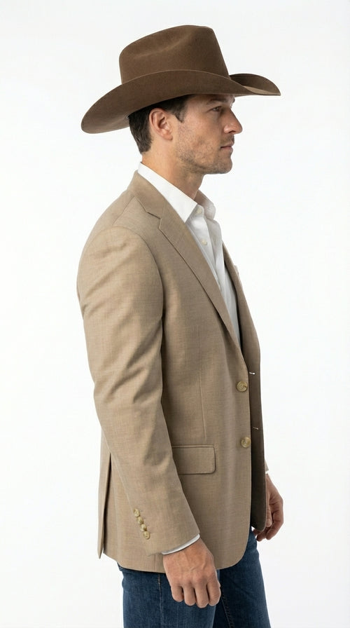 Mens Dark Tan Cowboy Western Blazer – Classic Western Style Sport Coat Casual Formal Jacket for Business Wedding Modern Fit