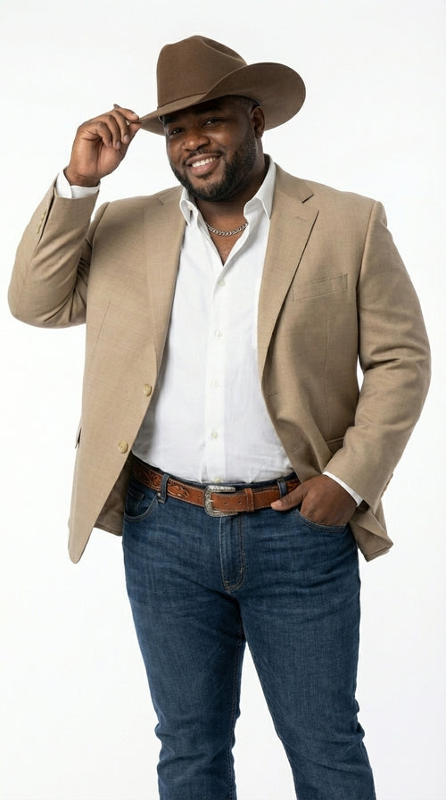 Mens Dark Tan Cowboy Western Blazer – Classic Western Style Sport Coat Casual Formal Jacket for Business Wedding Modern Fit