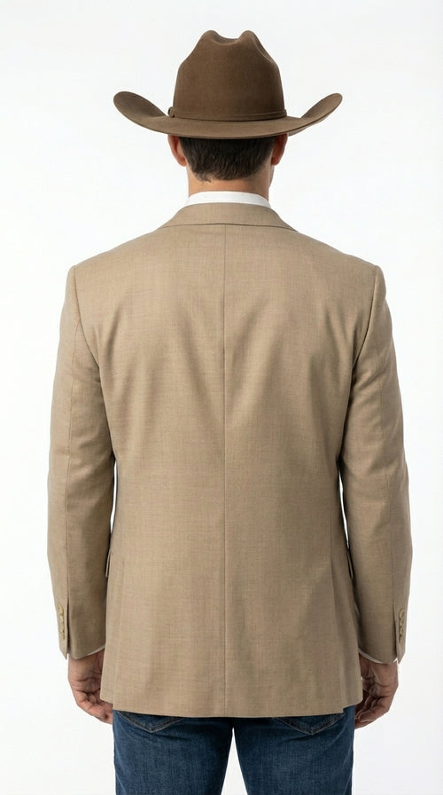Mens Dark Tan Cowboy Western Blazer – Classic Western Style Sport Coat Casual Formal Jacket for Business Wedding Modern Fit