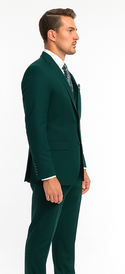 Mens Dark Teal Suit - Teal Blue Suit - Teal Color Wedding Suit