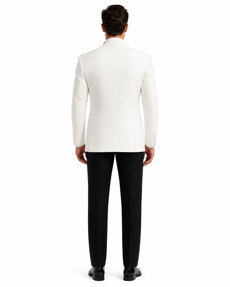 Mens Designer Traditional Shawl Lapel Dinner Jacket in Ivory