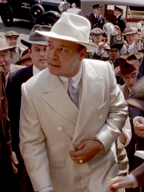 Mens Ivory Off White Double Breasted AI Capone Suit – Classic 1920s Vintage Gangster Style Formal Suit