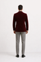 Mens Double Breasted Velvet Blazer - Burgundy blazer