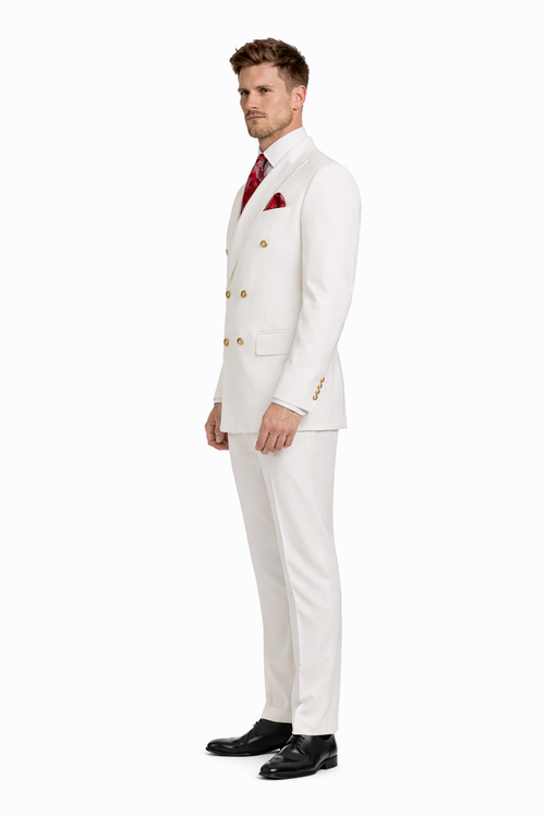 Double Breasted White Dinner Jacket