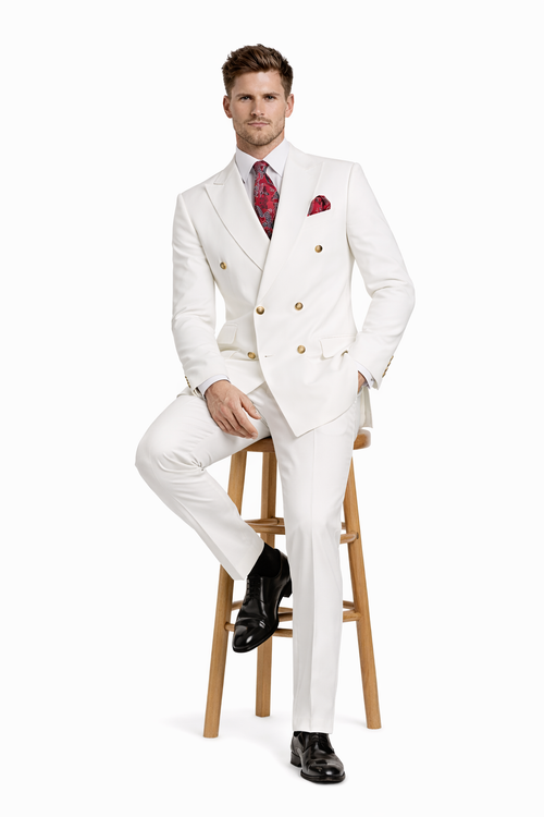 Double Breasted White Dinner Jacket