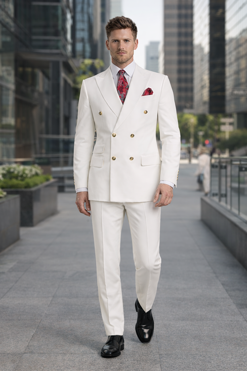 Double Breasted White Dinner Jacket