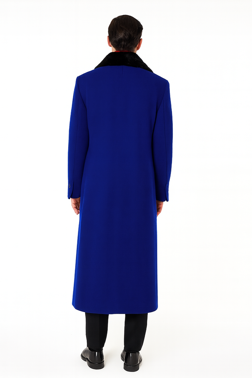 Mens Overcoat -Mens Long Wool Topcoats- Topcoat For Men-Men's Dress Coat Royal Blue