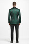 Emerald Green Paisley Tuxedo Suit - Prom Floral Tuxedo Suit - Groom Wedding Suit