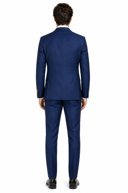 Mens Enzo Tovare Denim Blue Linen Summer Suit – Breathable Two Piece Suit for Wedding, Business, Travel