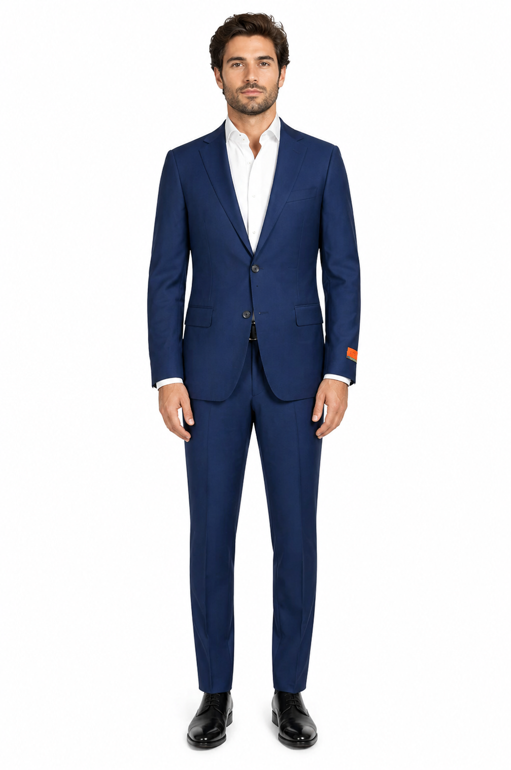 Mens Enzo Tovare Denim Blue Linen Summer Suit – Breathable Two Piece Suit for Wedding, Business, Travel