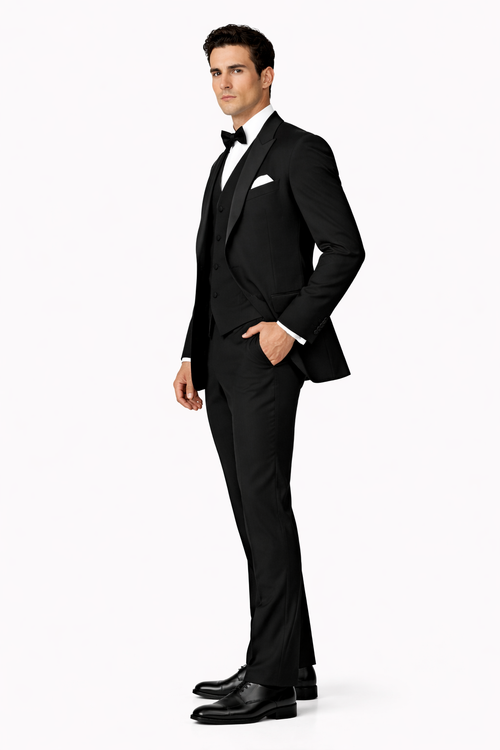 Mens Great Gatsby | Leonardo Dicaprio Vested Tuxedo in Black