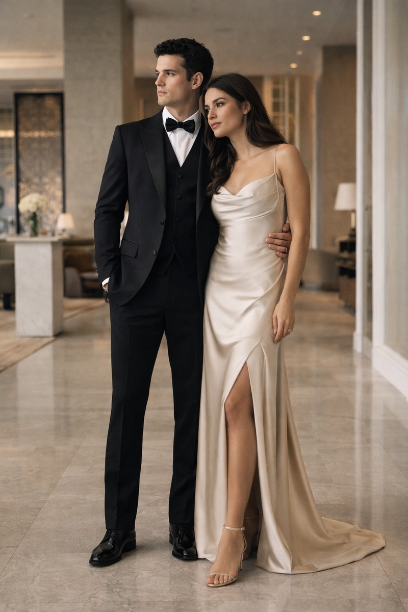 Mens Great Gatsby | Leonardo Dicaprio Vested Tuxedo in Black