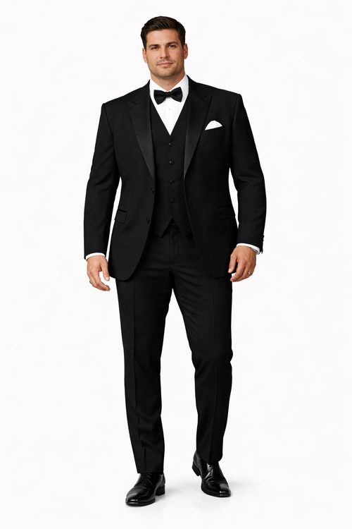 Mens Great Gatsby | Leonardo Dicaprio Vested Tuxedo in Black