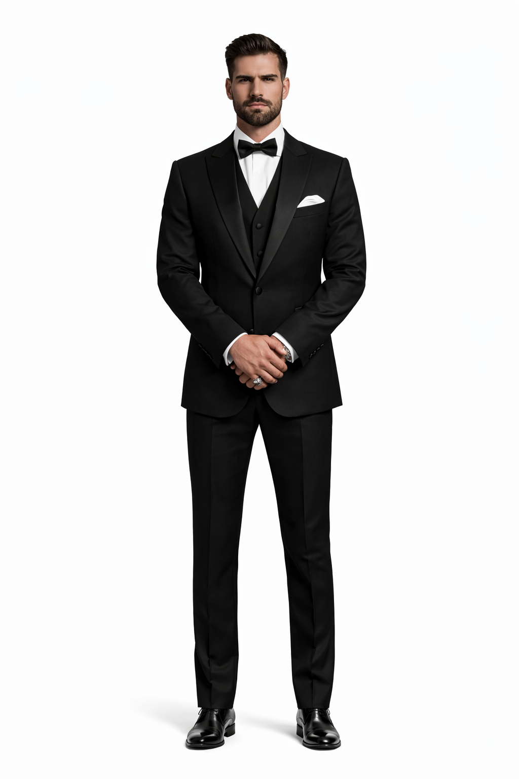 Mens Great Gatsby | Leonardo Dicaprio Vested Tuxedo in Black