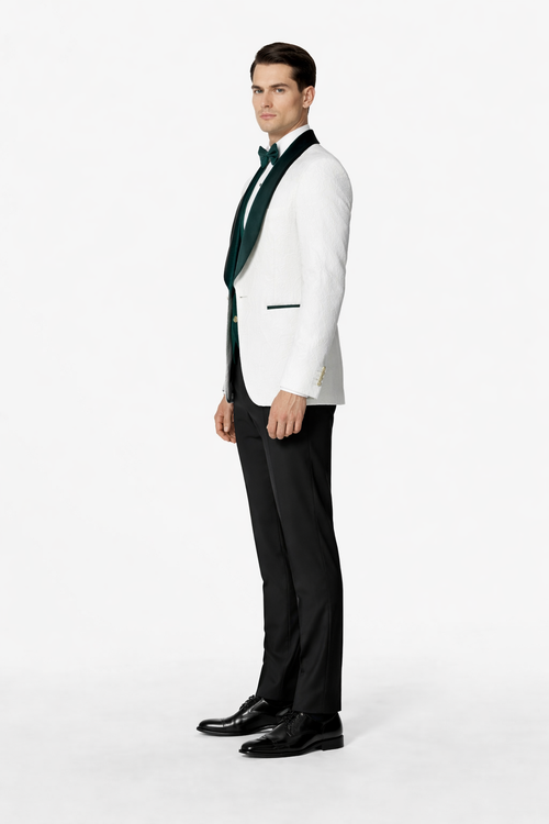 Mens Green and White Suits Tuxedos