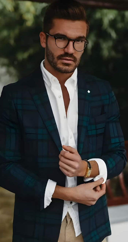 Mens 52 Long Sport Coat - Green Color Sport Coat