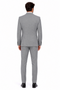 Men’s Grey Plaid 3-Piece Tailored Fit Suit with Vest