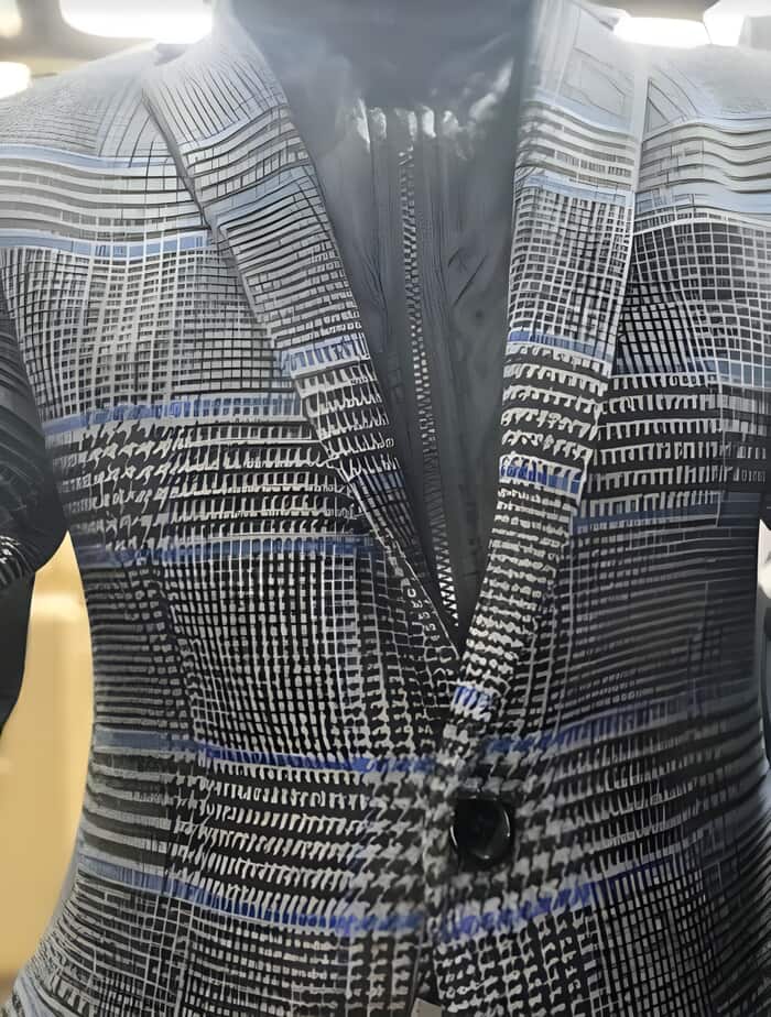 Mens Houndstooth Charcoal Grey With Blue Pattern Plaid Blazer - Windowpane Sport Coat main image 0