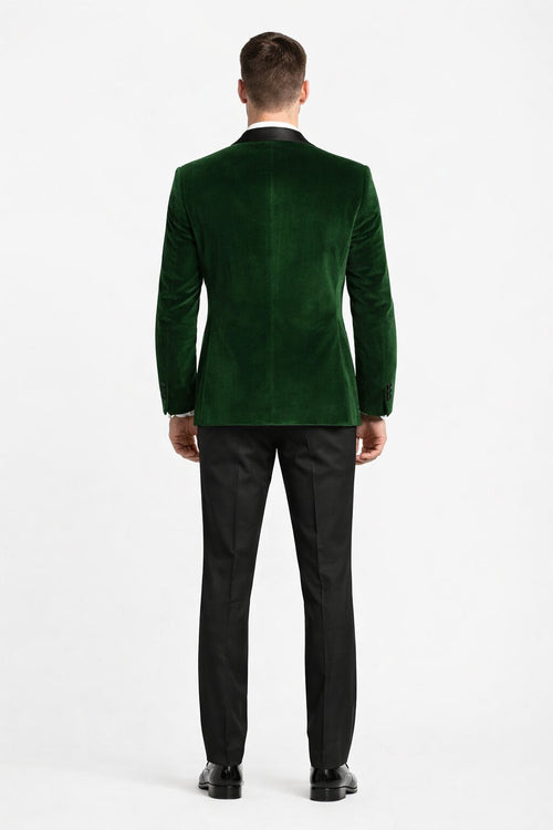 Mens Designer Velvet Tuxedo Jacket in Hunter Green