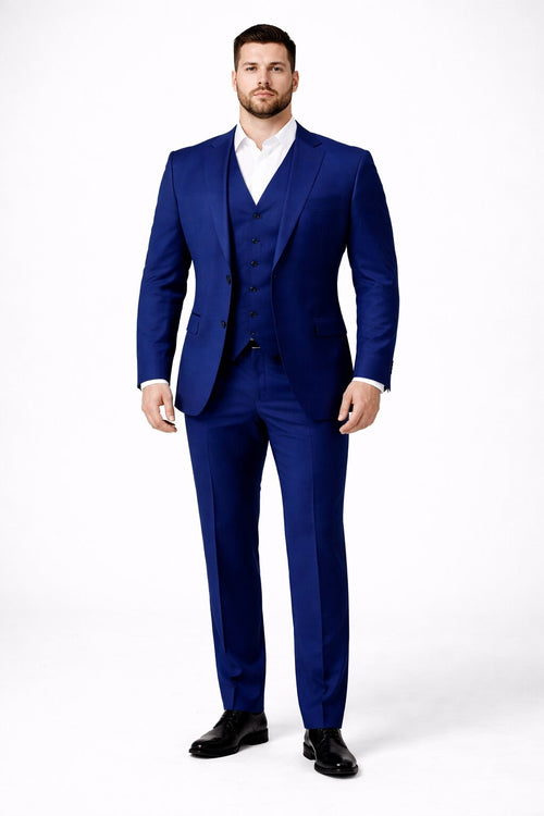 Porto Slim Fit, Pure Wool Suit & Vest by Tiglio Luxe TIG1036