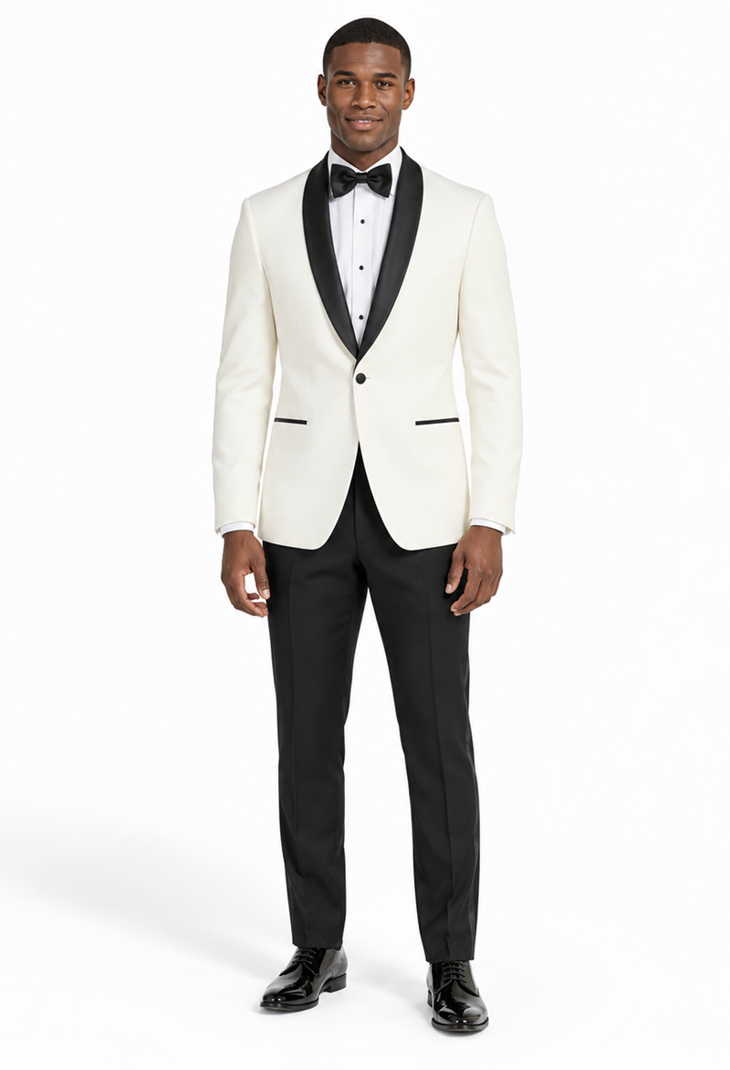 Mens Ivory & Black Dinner Jacket - Mens Evening jackets - Tuxedo Dinner Jacket